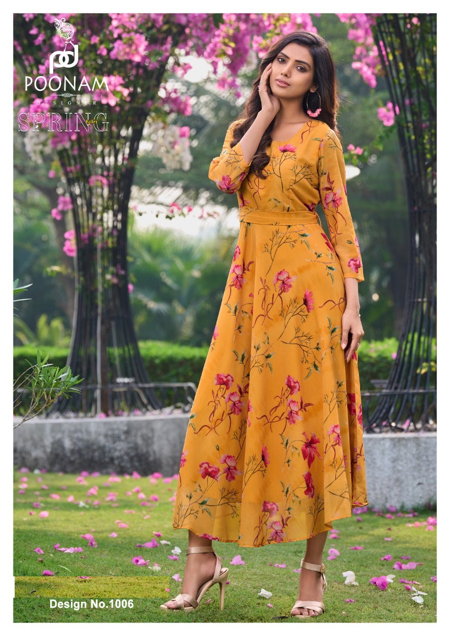 Spring Valley By Poonam Designer Party Wear Kurtis Catalog